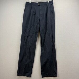 Gary Player Mens 34x32 Navy Blue 100% Cotton Pleated Golf Casual Trousers